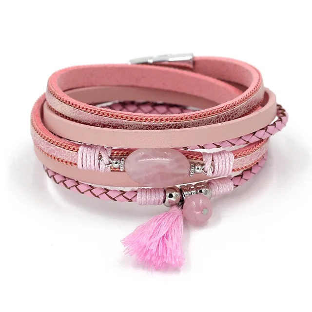 Bohemian Leather Charm Bracelet - Image 2