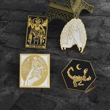 Gothic Gelap Iblis Skeleton Paru-paru Tangan Scorpion Bros Enamel Pin Tombol Tas Denim Jaket Lapel Pin Lencana Perhiasan(China)