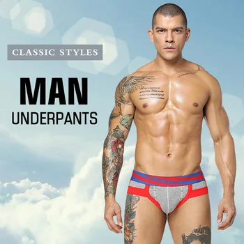 

Men Male Underpants Soft Breathable Fashion Comfortable Panties Sexy Casual Underwear Patchwork Briefs