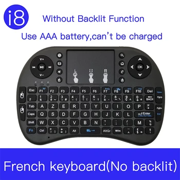 

Mini i8 French Wireless 2.4gHZ Keyboard No Backlit with Touchpad Remote Control for PC Android TV Set Top Box