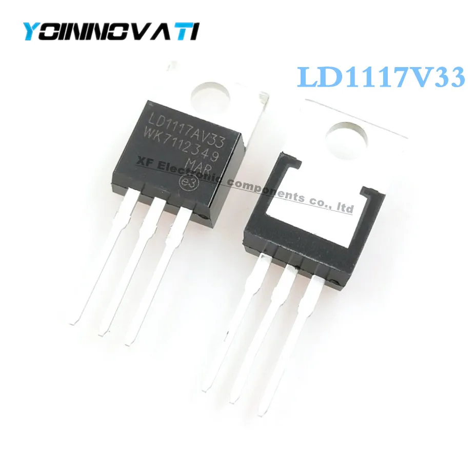 

Free shipping 10pcs/lot LD1117V33 Linear Voltage Regulator 3.3V 800mA TO-220 IC best quality.