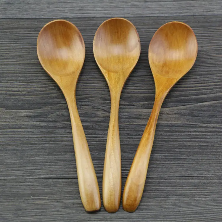 Wooden Soup Spoons Natural Wood Kitchen Supplies,Household spoon,Long ...