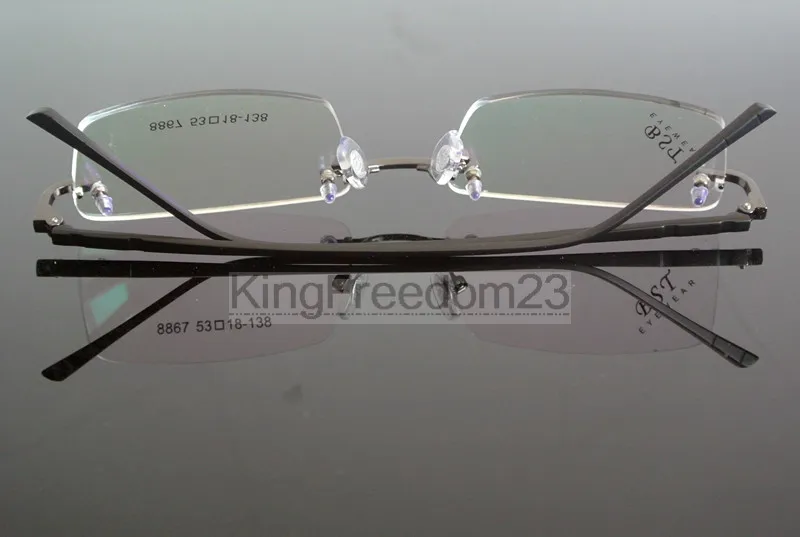 Очки без оправы памяти Титановые очки кадров очки Оптические Rx в состоянии
