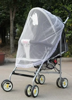 

by dhl 1000pcs high quality Universal Lace Safe Baby Carriage Insect Mosquito Net or Baby Stroller Cradle Bed Net