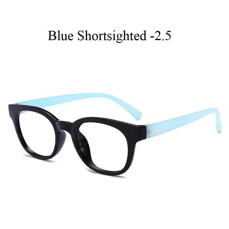 Zilead ультралегкое TR90 круглое готовое стекло для близорукости для женщин и мужчин близорукое с диоптрией-1.0to-4,0 - Цвет оправы: blue myopia 2.5