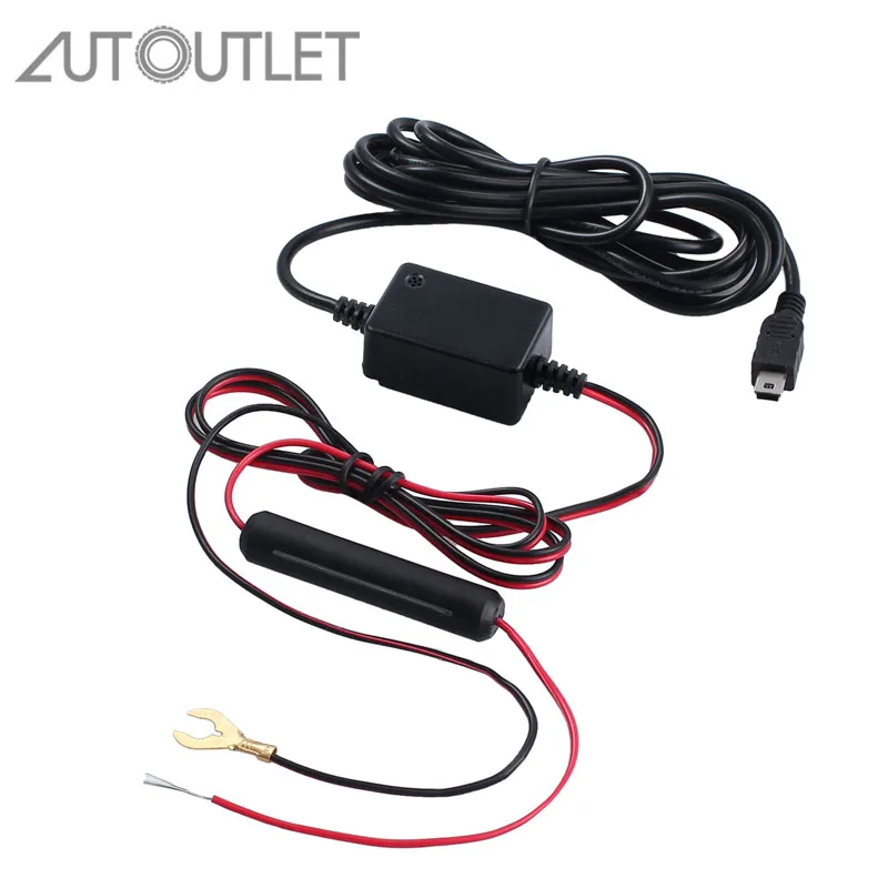 Комплект жесткого провода для видеорегистратора AUTOUTLET Кабель адаптер питания Micro