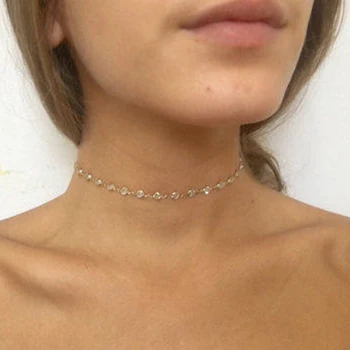 

New Fashion Gold Bead Choker Chain Necklace, Elegant Choker Necklace