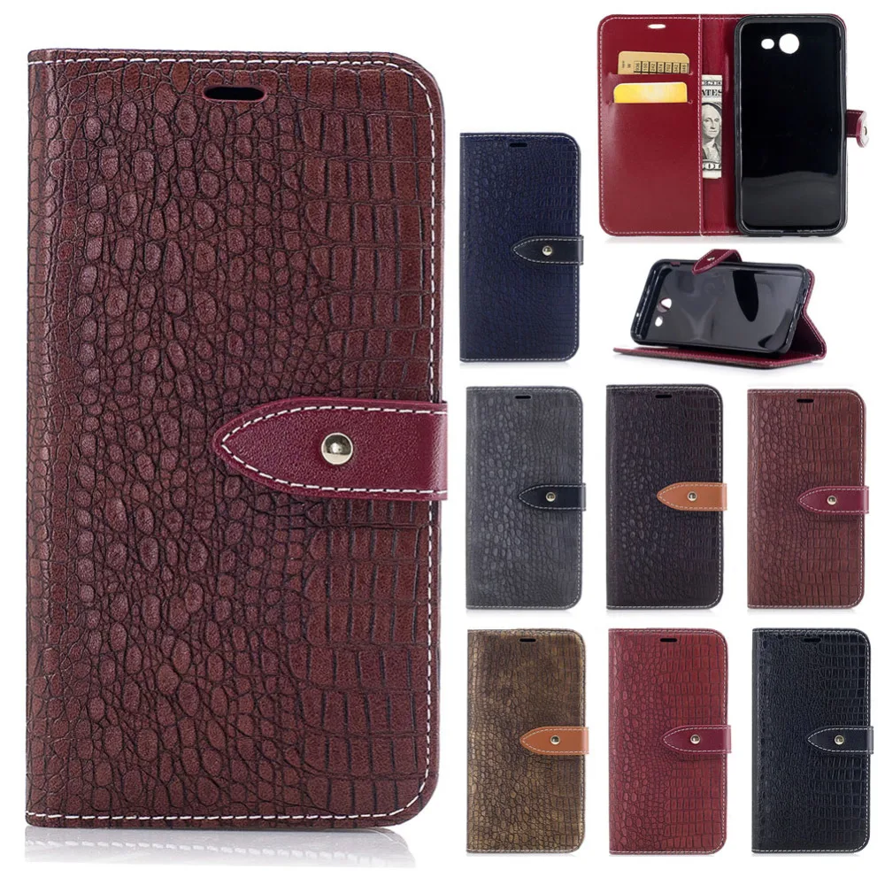 Кошелек чехол для Samsung J3 (2017) телефон Folio Case крокодил зерна кожаный Подставки