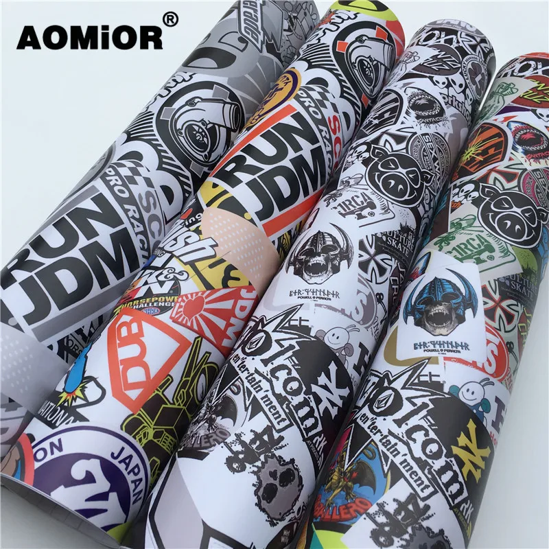 HD JDM Sticker Bomb Vinyl Wrap Film Roll Graffiti Cartoon Car Wrapping