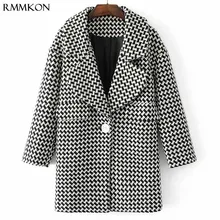 Зимнее женское пальто, толстое, в клетку, длинное, шерстяное пальто, гусиная лапка, теплое, зимнее, клетчатое, с длинным рукавом, с карманами, длинное пальто, верхняя одежда