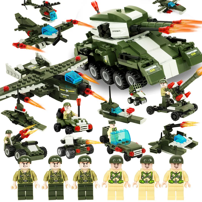 

New ww2 Military compatible legoed army serie base sets world war soldiers tanks vehicle planes model building block kid toy