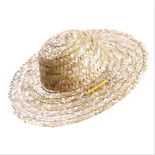 1pcs Pet Sun Hat Handcrafted Straw Woven Pets Dog Puppy Caps Classic Solid Farmer Adjustable Pet Hats