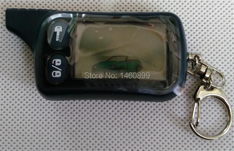 TZ 9010 LCD Remote Controller Key Fob Chain with LOGO For Russian Version 2 Way Car