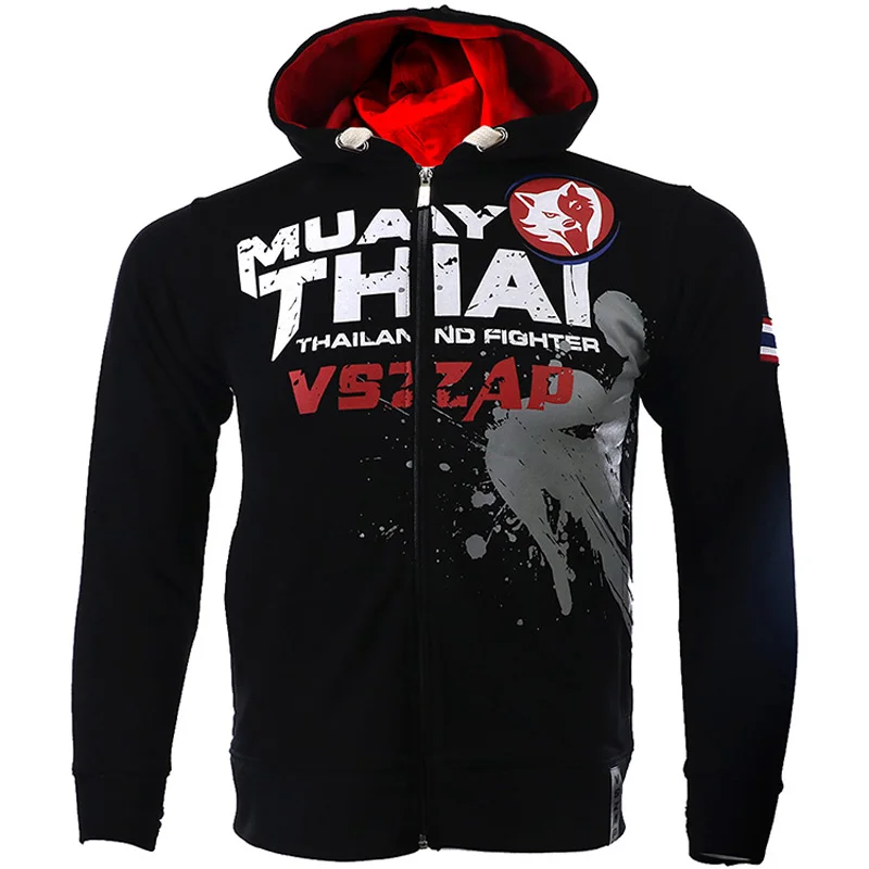

VSZAP Brand Clothing Fall 2018 MUAY THAI Muay Thai Hooded Fir Fitness Zip Hoodie MMA Fighting Fighting Jacket