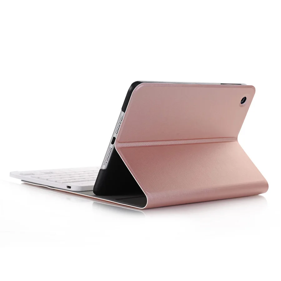 Wireless Bluetooth Keyboard Leather Case Stand Cover for Apple iPad mini 1 2 3 Tablet Protective Case Skin with Keyboard (74)