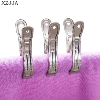 

XZJJA Stainless Steel Clothes Pegs Metal Clothes Clips For Coat Laundry Drying Hanger Rack Washing Beach Towel Holder Clothespin