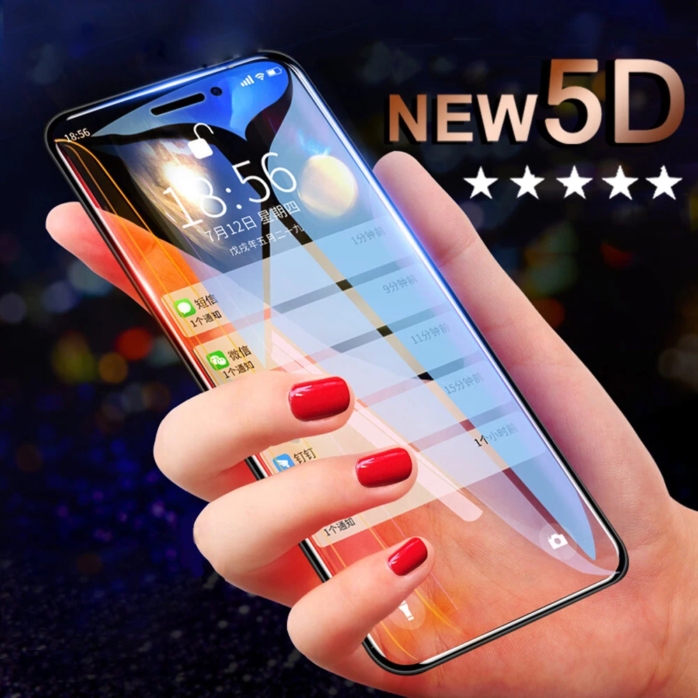 5D закаленное стекло для iPhone X XS Защитная пленка экрана Защитное XR Max 2018 | Мобильные
