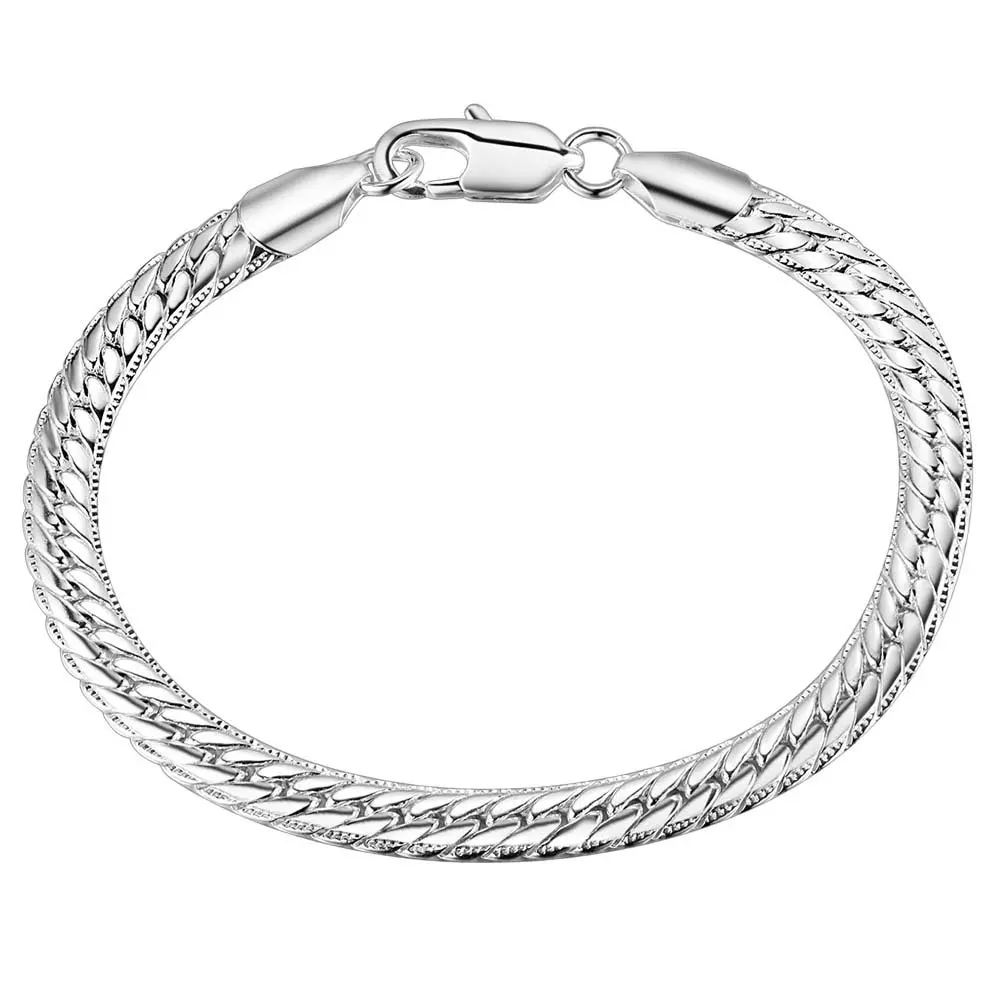 Fashion Jewelry 6MM Bracelet Silver Plated Chain | Украшения и аксессуары