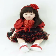 22-дюйма 55 см силиконовые куклы для новорожденных, подарок принцессы brinquedos детские игрушки красивые длинные волосы для девочек подарок на праздник