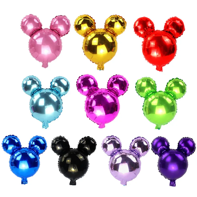 

10pcs 18inch mickey minnie decoration mickey head aluminum foil balloons helium globos baby shower birthday party decoration