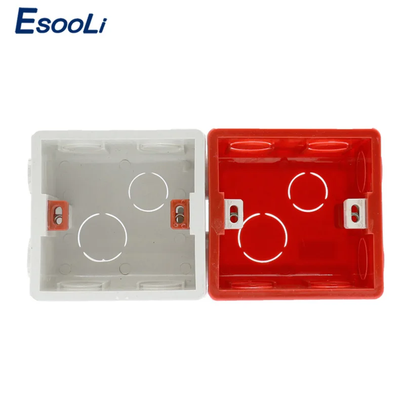 Esooli регулируемая Монтажная коробка внутренняя кассета 86 мм* 83 мм* 50 мм для 86 типа сенсорный выключатель и розетка провод задняя коробка