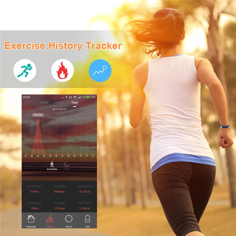 Diggro ID115HR Wristband Heart Rate Monitor Smart Bracelet Band FitnessTracker Waterproof Bluetooth for Android IOS VS Fitbits