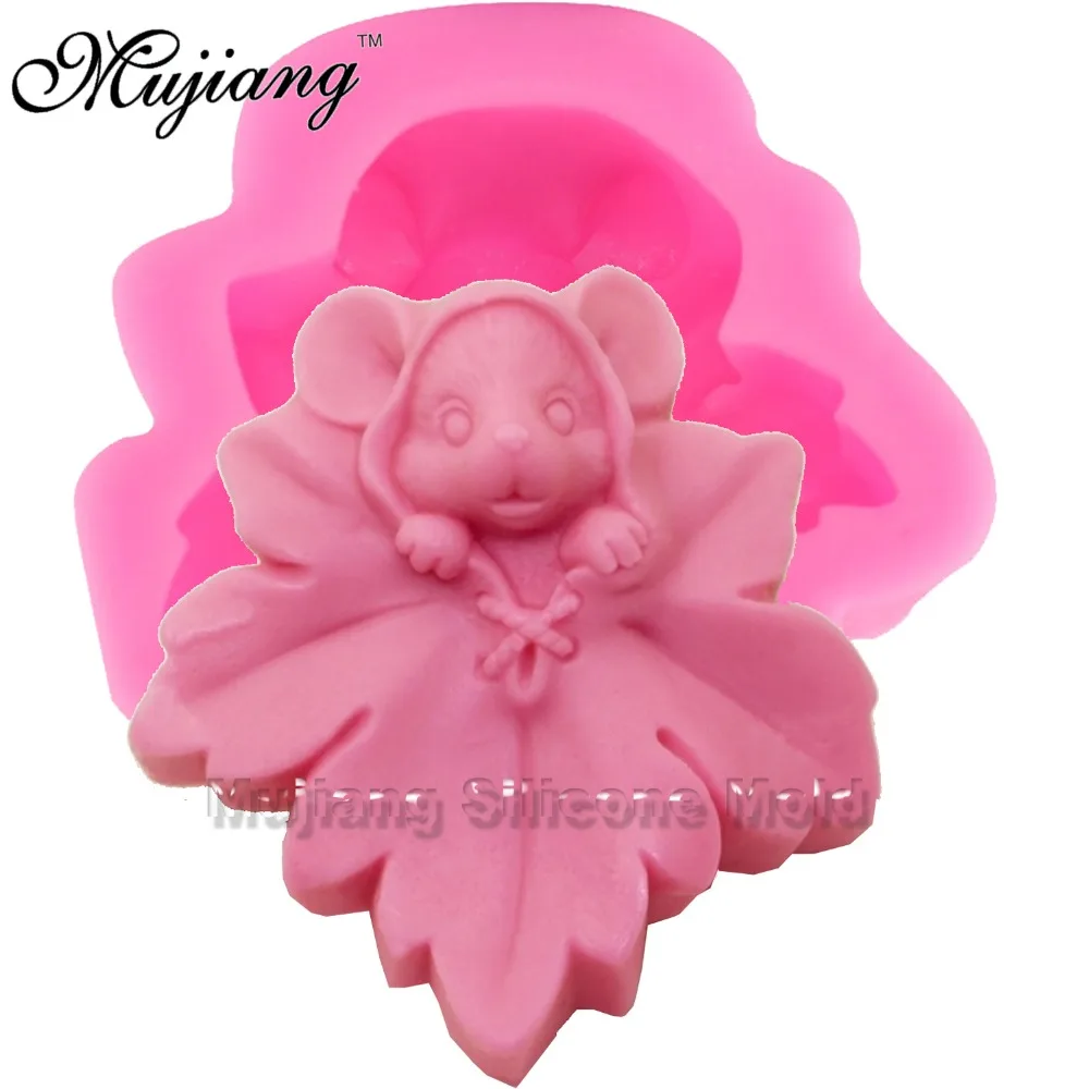 

Cute Mouse Maple Silicone Soap Mold Polymer Clay Candle Molds Fondant Chocolate Cake Moulds Kitchen Baking Supplies Q109