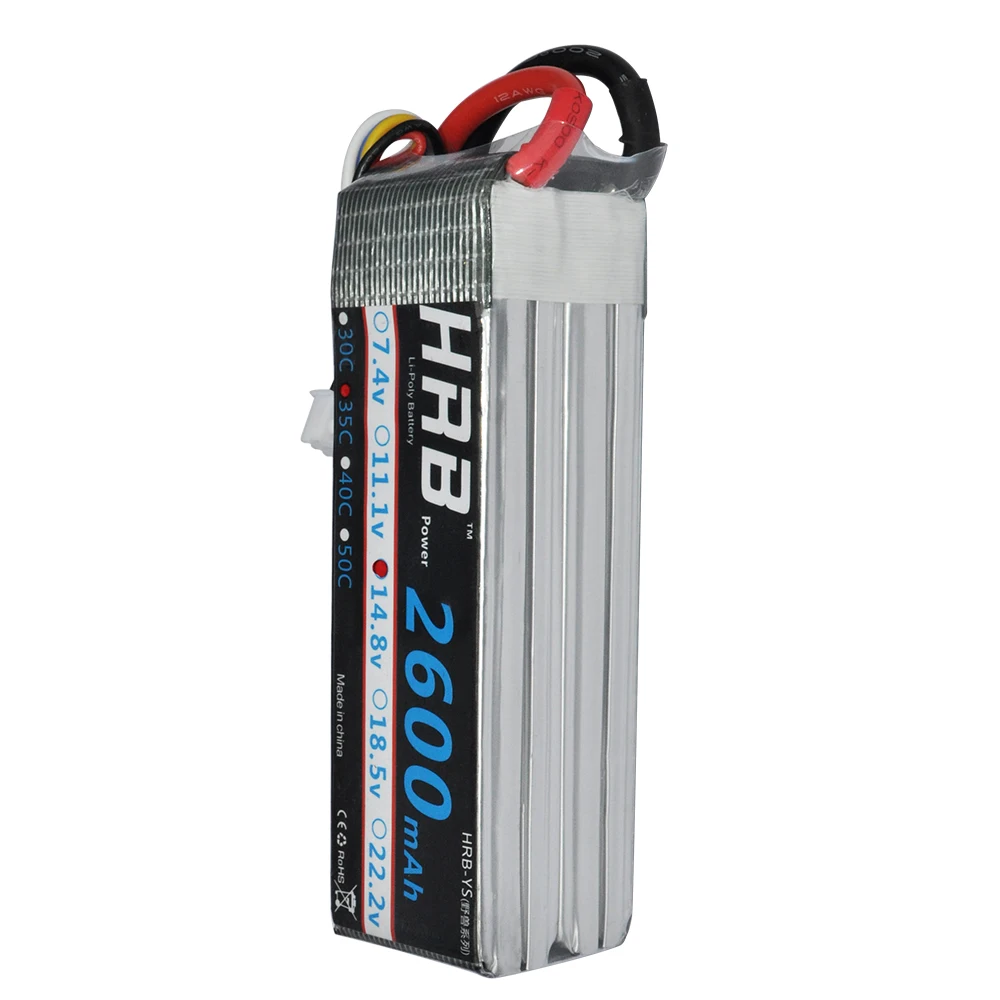 HRB RC Lipo батарея 2S 3S 4S 5S 6S 2600mah 35C Brust 70C XT60-T EC2 разъем для квадрокоптера вертолета trex-450 fpv дронов