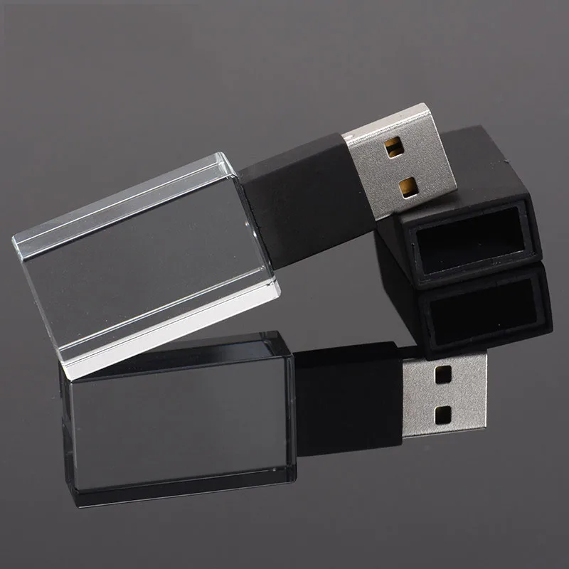 POWERONE "кристалл usb палочки 3d печать логотип на заказ 4GB 16GGB 32GB 64GB usb флэш-накопитель прозрачное стекло(более 10 шт бесплатный логотип