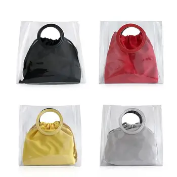 

Transparent PVC Women Totes Nylon Drawstring Composite Bag Female Handbags