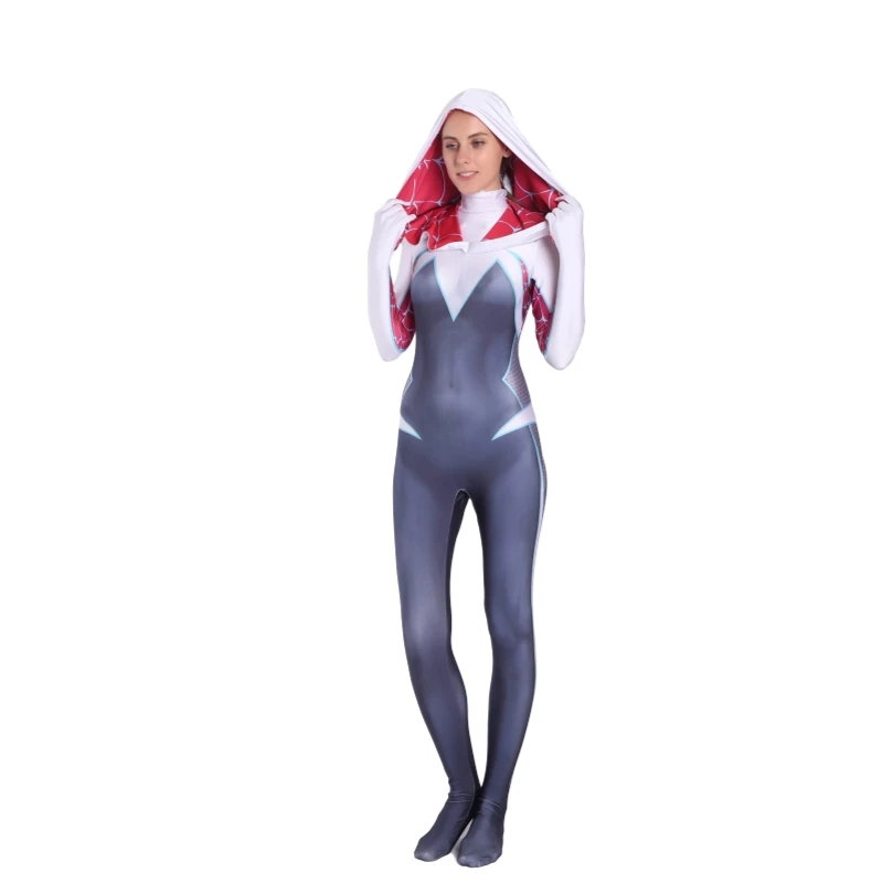 Women Girls Venom Spider Gwen Stacy Cosplay Costume Spiderman Zentai Superhero Bodysuit Suit Jumpsuits costume