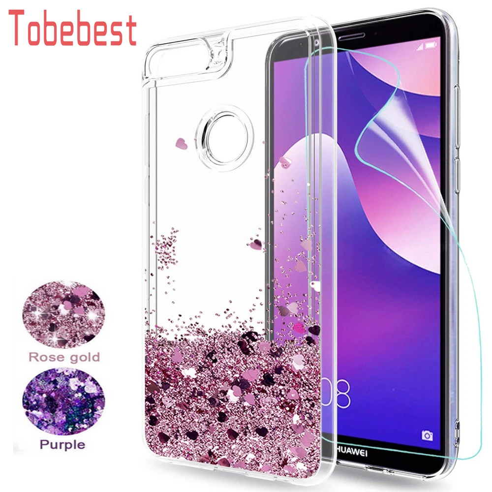 Чехол для Huawei Y7 2018/Y7 Prime Pro 2018/Honor 7C Силиконовый ТПУ чехол с динамическим блеском