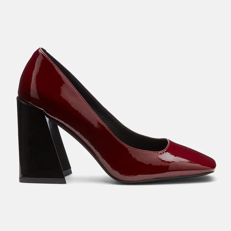 Dulce Dedo Patente Alta on Delgados Zapatos Del Damas Madura De Tacones Mujer Bombas Pie Super Cuadrado Ocio Cuero 2019 Básicos Slip Ty01 Moda wqqaI0