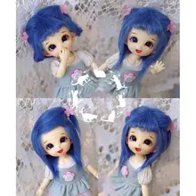 [Wamami] синий средний длинный шерстяной парик/волосы 1/8 Pukifee Ae лати BJD Dollfie 14 см/5,5"