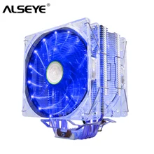ALSEYE EDDY-120 кулер для процессора TDP 250W двойной 4pin 120 мм светодиодный вентилятор радиатора охлаждение процессора для LGA 1155/775/1150/1156/1366 И AM2/AM3/АМ4