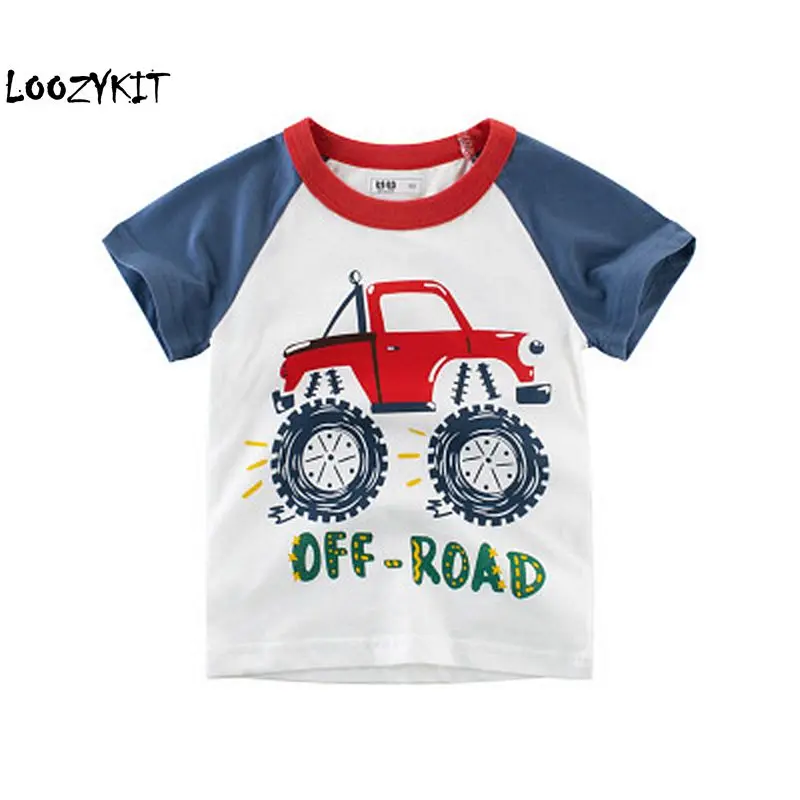 

Loozykit Cartoon Print Boys Car T Shirt For Summer Children Kids Boys T-Shirts Clothes Cotton Toddler 2019 New Arrival