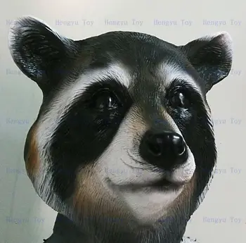 

2013 Hot Selling Fashion Full Face Carnival Celebrations Party Costume Realisic raccoon Mask for Halloween props