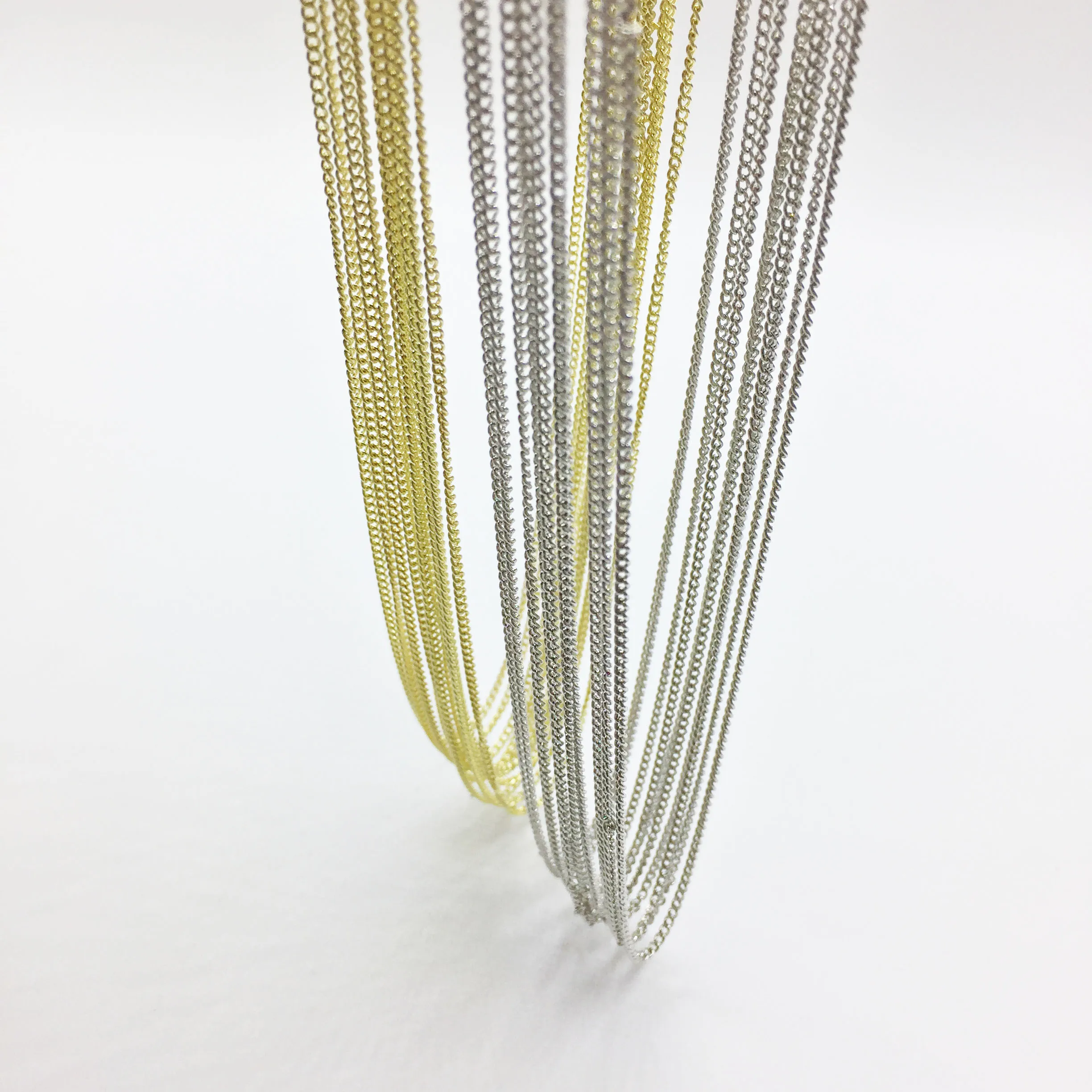 

Eruifa 10pcs 45cm Twisted Tiny Chain with 6cm Ext Chain Jewelry Link DIY Finding Necklace,2 Colors nickle free and lead free