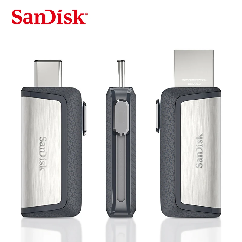 Официальная проверка SanDisk OTG USB флэш-накопитель 32 Гб 16 Гб USB 3,0 двойной мини-накопитель 128 Гб 64 Гб флешки для type-C/PC