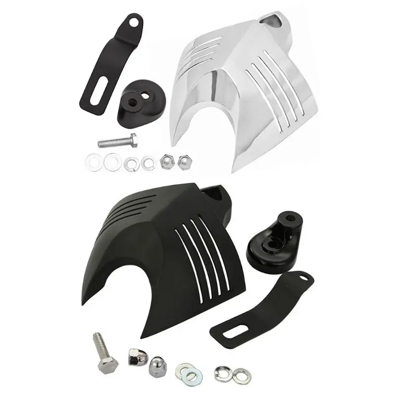 

Aluminum Motorcycle V-shield Stock Cowbell Horn Cover For Dyna Glide Street FXDB Softail Sportster Electra Road King