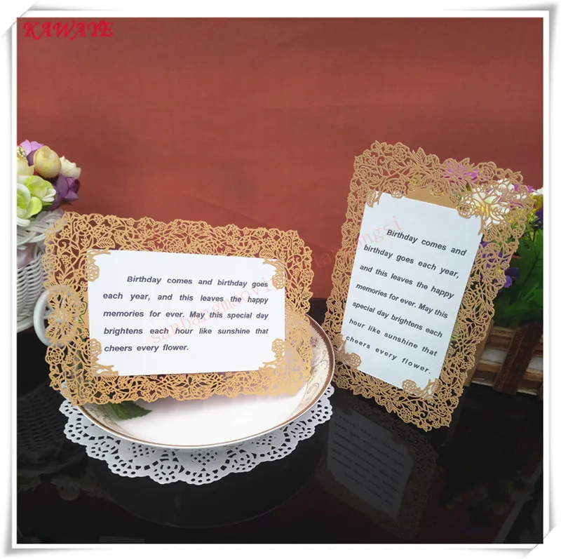 

10Pcs Wedding Party Invitation Card 18*12cm Laser Cut Delicate Carved Pattern Wedding Invitations Party Supplies 6ZH13