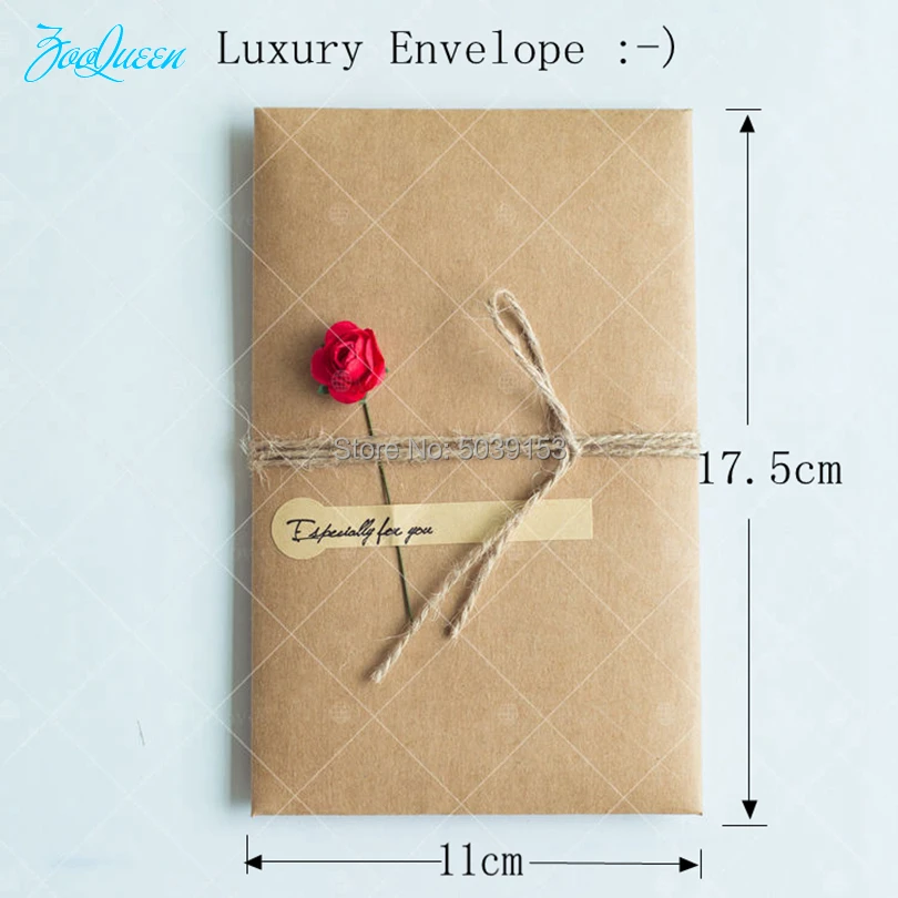  1pc Handmade DIY Greeting Cards Formal retro Envelope Invitation Post Card For Birthday Valentine'  - 33023336581