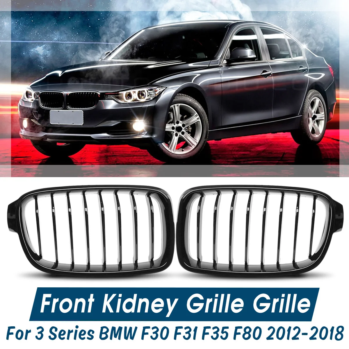 

Gloss Matte Black M style Front Kidney Grille For BMW 3 Series F30 F31 F35 F80 2012-2017 Car Racing Grill Decorative Accessories