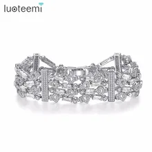 LUOTEEMI, брендовые браслеты на цепочке для женщин, изысканные трендовые Роскошные CZ ювелирные изделия, Свадебная вечеринка, Pulseira Feminina, Рождественский подарок