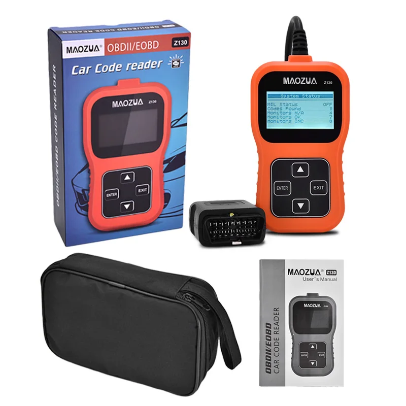 Maozua Z130 OBD 2 бензиновый автомобиль сканер Code Reader Поддержка полный OBDII/EOBD Авто сканер с Экран pk AD310 OM123 ELM327 1,5