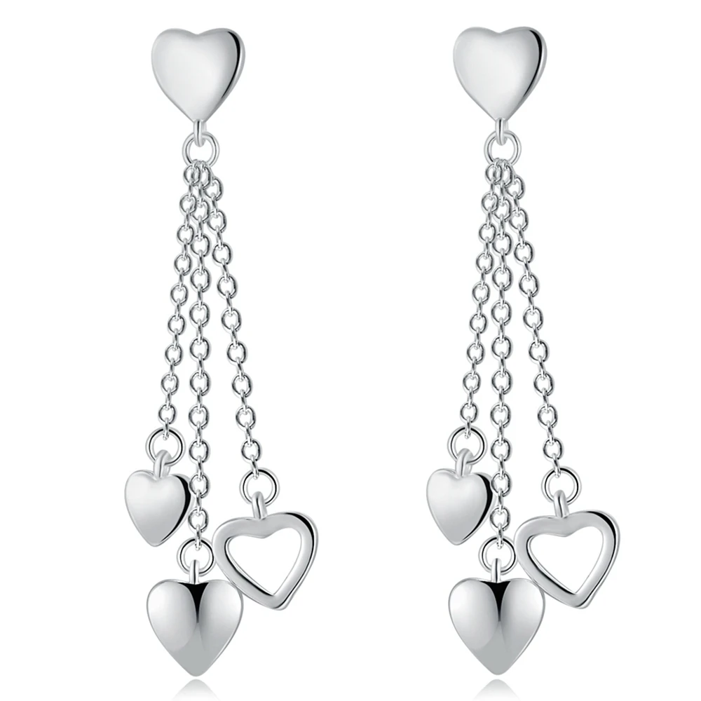 1Pair Ladies White Black Earrings Fancy Flower Dangle Hooks Wedding Jewelry