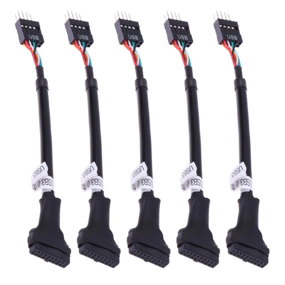 5 шт. 20/19 Pin USB 3 0 мама до 9 2 папа материнская плата кабель 480 Мбит/с скорость передачи