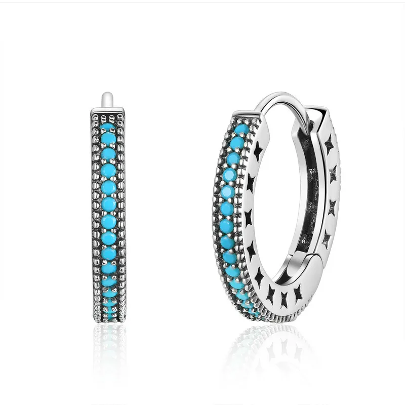 

ABAY New Arrival Authentic 925 Sterling Silver Round Circle Earrings for Women Geometric Earrings Silver Wedding Jewelry Gift