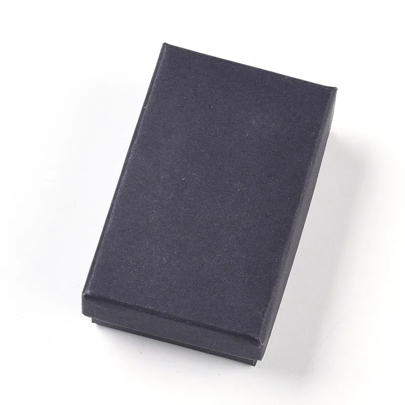 Pandahall 24 шт./партия Черный квадрат/прямоугольник картонный набор ювелирных изделий коробки кольцо подарочные коробки для ювелирных изделий упаковка F80