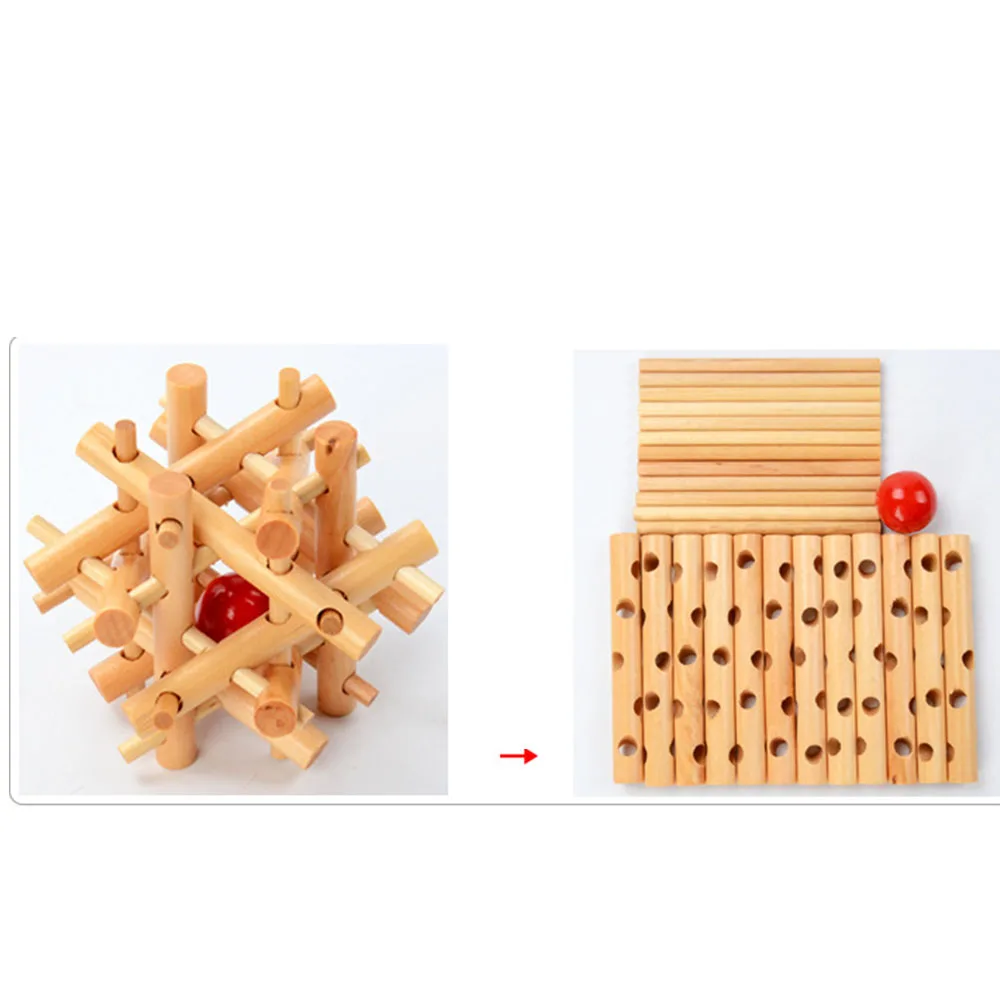 Kong Ming Luban Lock Kids Adult Wooden Intellectual Board Brain Tease Toy, Fun Educational Block Board Game Toy For Children (2)